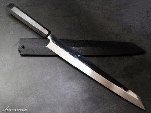 富嶽（富士山）　剣型柳刃 白二鋼本焼　鏡面300